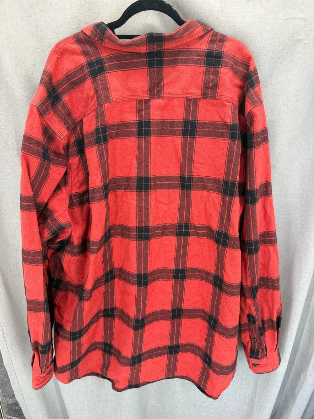 Carhartt Loose Fit Heavyweight Red Black Flannel L/S Plaid Shirt Men's 3XLT